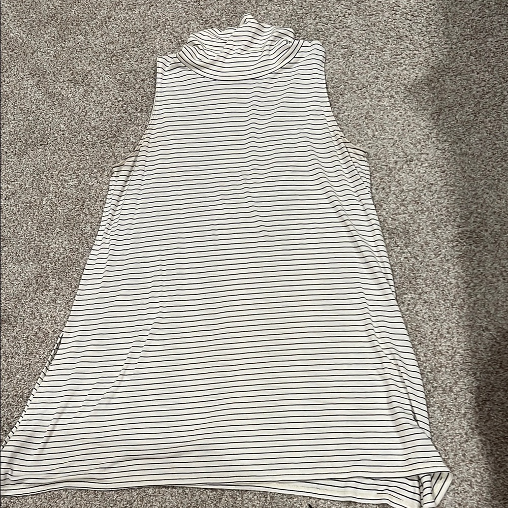 Striped Sleeveless Turtleneck Top